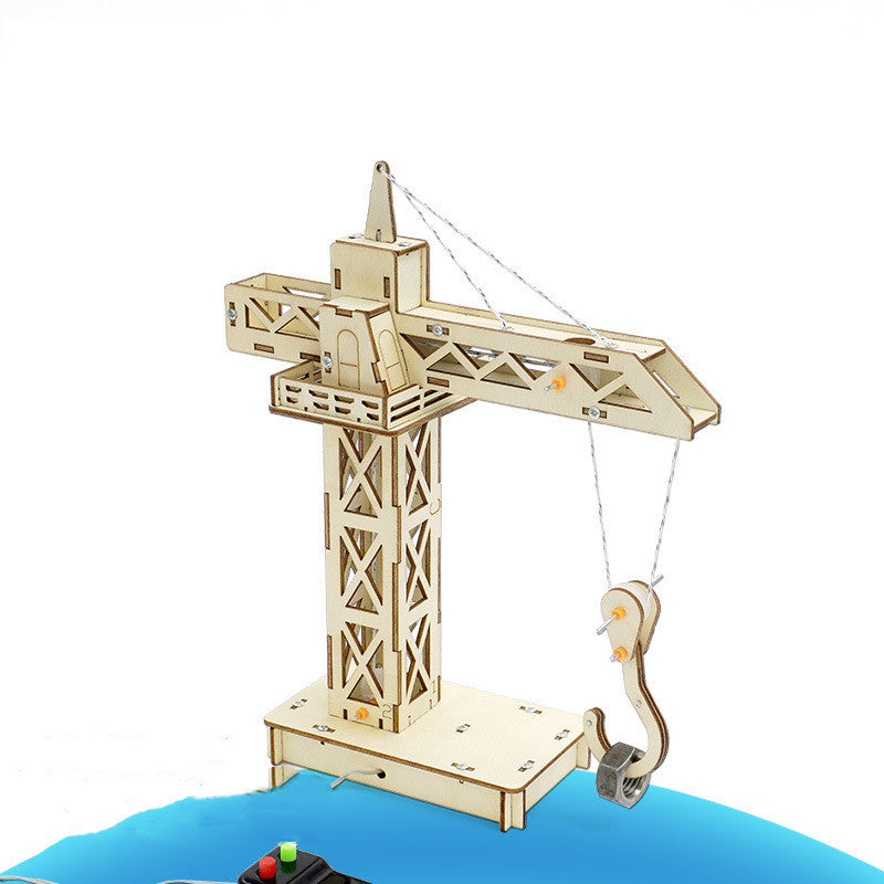 Grúa pequeña hecha a mano para la educación infantil