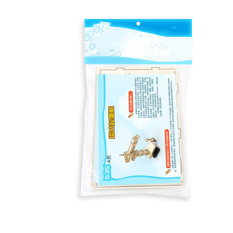 Grúa pequeña hecha a mano para la educación infantil