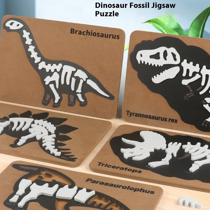 Rompecabezas de fósiles de dinosaurios para la educación infantil